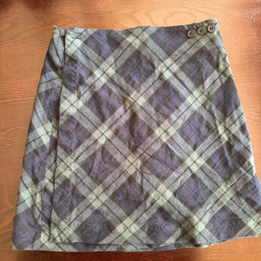 John Galt Brandy Melville Plaid Skirt in Blue and Black and Green